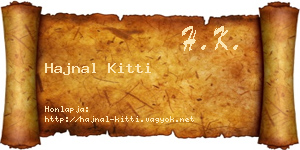 Hajnal Kitti névjegykártya